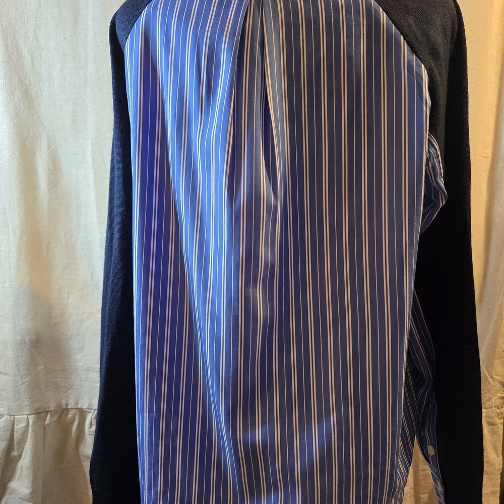 Tanya Taylor Navy Sweater with Blue Striped Detail - Picture 2 of 6